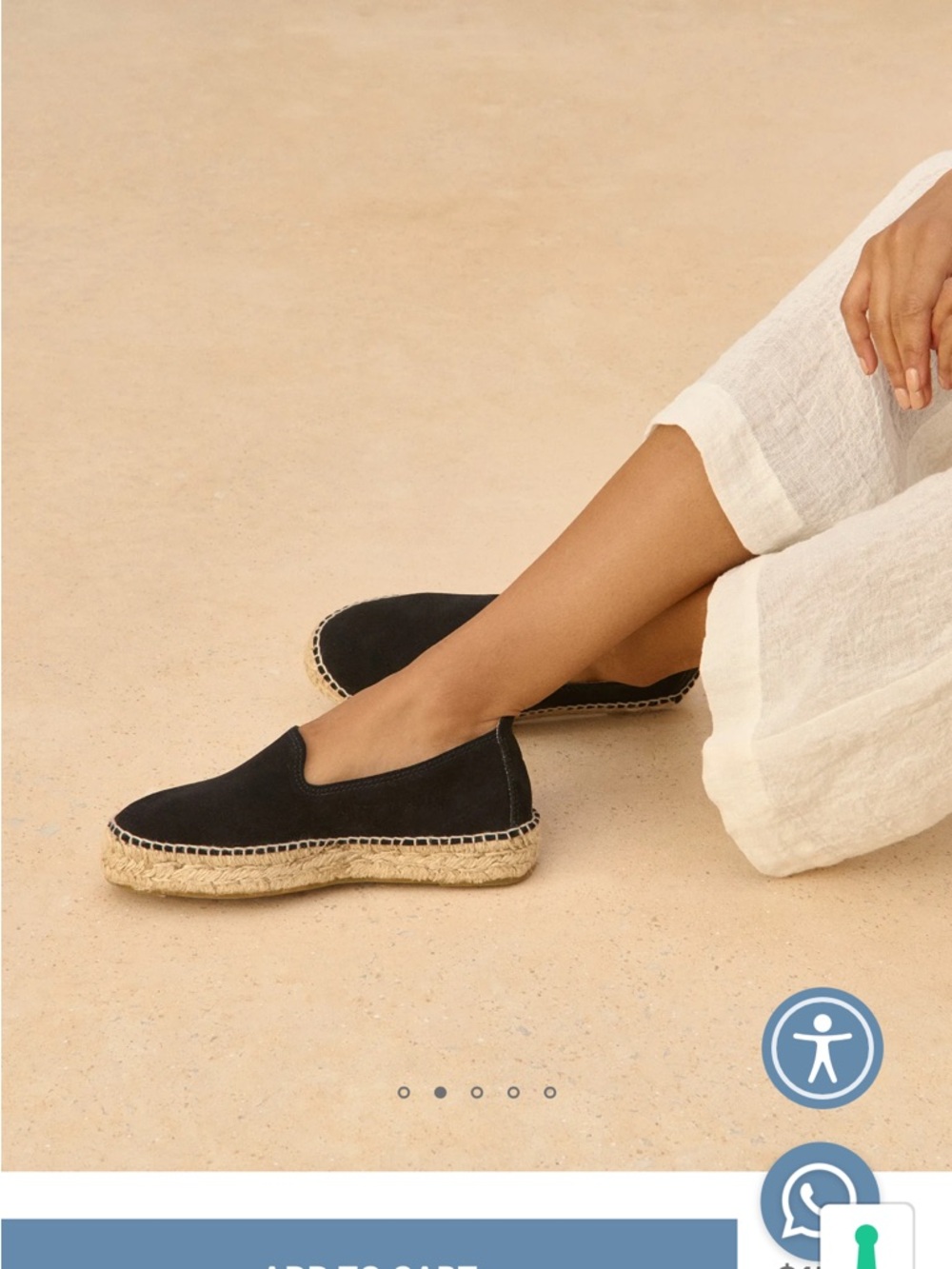 Black Platform Manebi Espadrille Slip-On Women’s Shoes Size 38